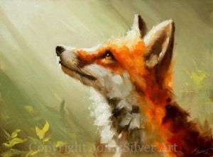FOX PORTRAIT FINE ART ORIGINAL OIL PAINTING 16" x 12" By UK Artist JOHN SILVER - Picture 1 of 5