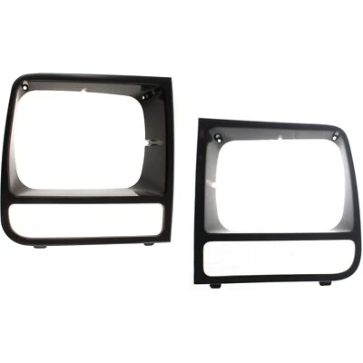 New For 1997-2001 Jeep Cherokee Black Headlight Headlamp Trim Bezels Foto 1 de 4
