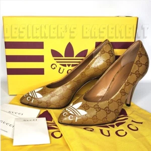 GUCCI x Adidas 36.5EU- 6.5US Crystal Original GG Canvas Trefoil Pumps heel shoes - Picture 1 of 12