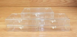 Lot of 5 Clear Plastic Hinged Collectible Trading Card Holder For 35 Cards Each - Picture 1 of 4