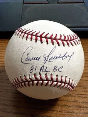 ¡BÉISBOL OML AUTOGRAFIADO FIRMADO POR CARNEY LANSFORD!  Atletismo, Ángeles!  TRISTAR! Foto 1 de 2