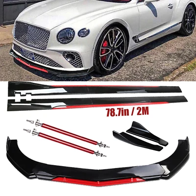 Front Bumper Lip Splitter Spoiler Side Skirts For Bentley Continental Bod Kit Foto 1 de 4