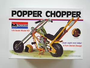 Tom Daniel's Popper Chopper Motor Bike, kit di montaggio, MONOGRAM 7534 1:8 confezione originale boxed - Foto 1 di 4