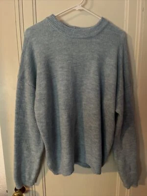 Urban Outfitters Size Medium Blue Sweater Lightweight Wool Blend Knit Oversized - Image 1 of 3