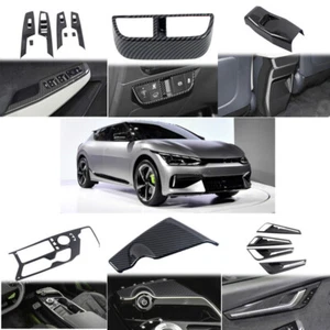 ABS Carbon Fiber Interior Accessories Kit Trims 15pcs For Kia EV6 2022-2023 - Picture 1 of 10