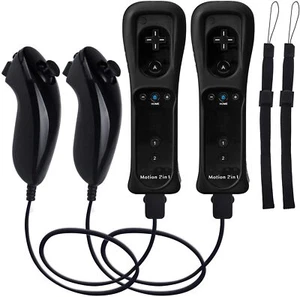 2x Wii Remote Built in Motion Plus Inside Game Controller Nunchuck for Wii Wii U - Picture 1 of 11
