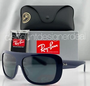 Ray-Ban Blair RB2196 Wrap Sunglasses 1321/R5 Navy Blue Frame Gray Lenses 64mm - Picture 1 of 7