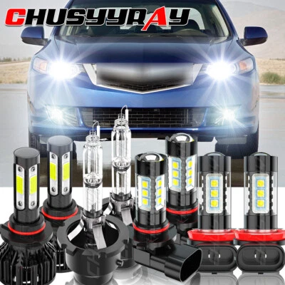 For Acura TSX 2009-2014 8x Front LED HID Headlight Hi-Lo+DRL Fog Light Combo - Image 1 of 4