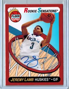 2012-13 FLEER RETRO ROOKIE SENSATIONS AUTO JEREMY LAMB CONNECTICUT - Bild 1 von 2