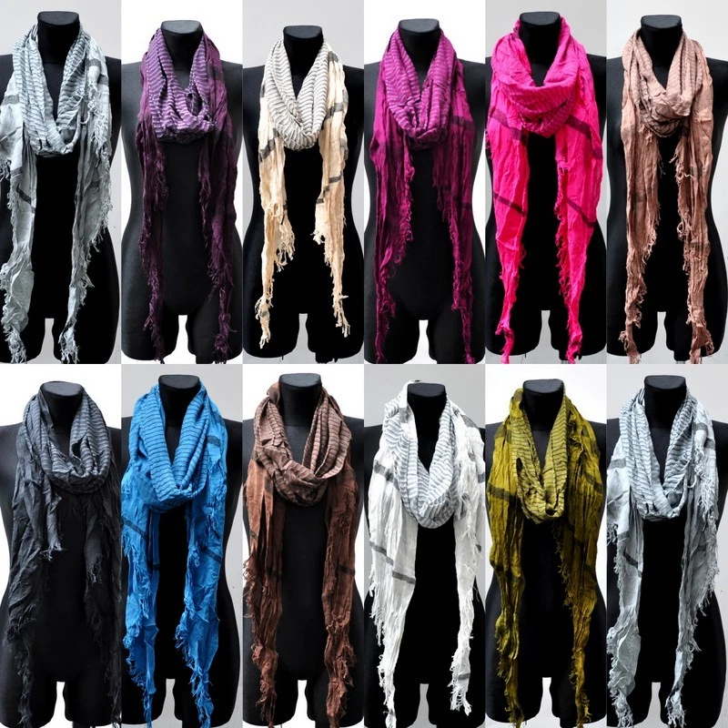 Stola Halstuch Dreieckstuch Schal Tuch Spitze Fransen Falten Damenschal