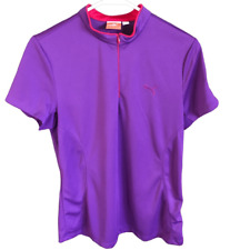 Puma damska koszula golfowa z krótkim rękawem fioletowa rozmiar Large 1/4 zamek sportowy lifestyle (W2