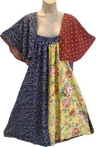 Vestido Manga Ángel Parche Festival Gitano Hippie Boho Hippie Hilos Sagrados 224312 S/MA - Imagen 1 de 5