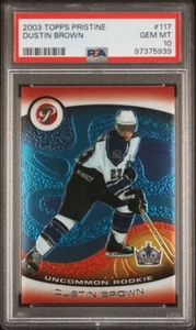 2003-04 Topps Pristine Dustin Brown RC #117 Rookie /699 PSA 10 Gem Mint - Picture 1 of 5