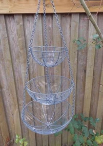 Hängekörbe Küchenhänger Utensilienhänger Dreier Regal Eisen grau inkl. Versandk. - Bild 1 von 1