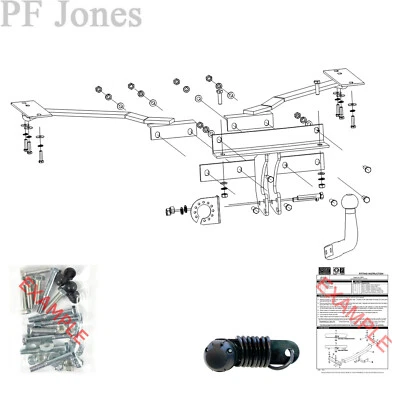 Barra de reboque Oris para Volvo S40 sedã 2003-2012 - Barra de reboque fixa pescoço de cisne - Imagem 1 de 2