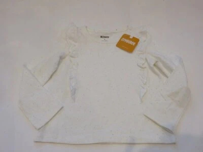 Gymboree Girls Ruffled Sparkle Top XS Off white silver 4 NWT - Image 1 of 4