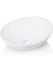 KES 16” X 13” Oval White Ceramic Vessel Sink Modern Egg Shape Vanity Bowl (F44)