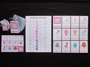 Carte per ragazze vestirsi autismo/PECS/demenza/primi anni/auto-aiuto/aiuti visivi - Foto 1 di 37