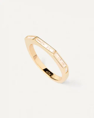 Anello Donna PDPaola Argento Dorato 925 Fascia Semi Easagonale Zirconi AN01-A04- - Immagine 1 di 4