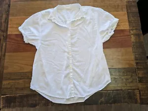 Gap Small White Button Front Short Sleeve Blouse - Picture 1 of 5