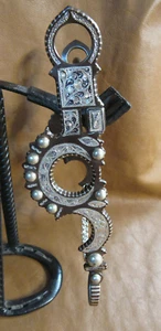 E Garcia Silver Bit Moon & Spots Medium Port W/ Roller Mouth Brown Finish - Picture 1 of 3