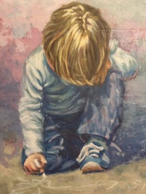 LUCELLE RAAD Grande RARO "Budding Artist" Impresión Firmada Edición Limitada # 73/350! Foto 1 de 4