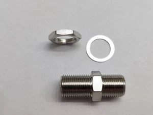 F -Type Coax Coaxial Couplers Female Barrels (10) Adapters with Washers and Nuts - Picture 1 of 15