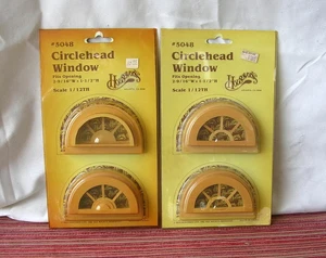 HOUSEWORKS #5048 CIRCLE HEAD WINDOWS Dollhouse Miniature 1/12 Scale LOT of 2 PR