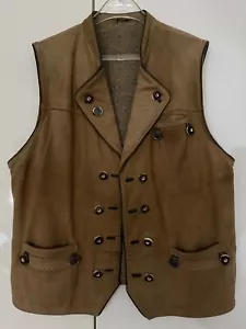 Herren Trachten Weste Leder Hirschhornknöpfe Gr.52 - Bild 1 von 8