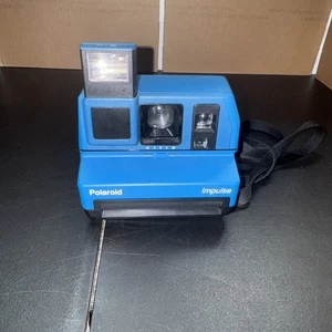 Vintage Polaroid Impulse Camera Blue Strap Untested Light On - Picture 1 of 8