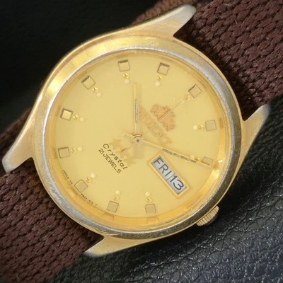 ORIENT CRYSTAL AUTOMATIC 59941 VINTAGE JAPAN MENS ORIGINAL DIAL WATCH a703482-1 - Image 1 of 4