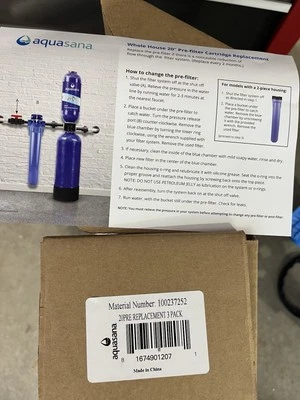 AQUASANA 20” PRE-FILTER REPLACEMENT 3 PACK EQ-303-20 NEW - Image 1 of 2