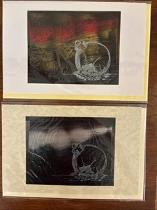 2er Set Bienenwachs Enkaustik Gemälde von Ana Lusi - 4,5x5,5" auf 5x8" Karte-Ornament - Bild 1 von 3