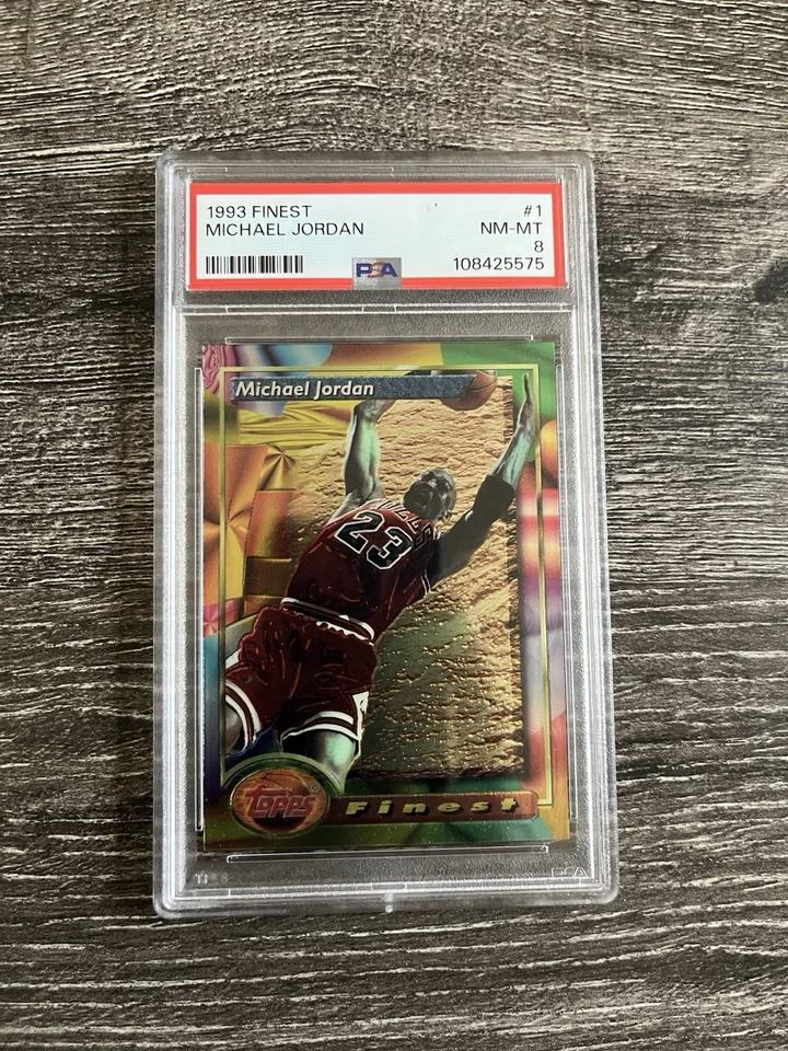 1993-94 Topps Finest Майкл Джордан No1 переливающаяся карточка - Изображение 1 из 2