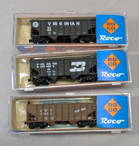 N scale ATLAS/ROCO: 3 Hoppers BN, VIRGINIAN, L & N knuckle (Lot 10) - Picture 1 of 9