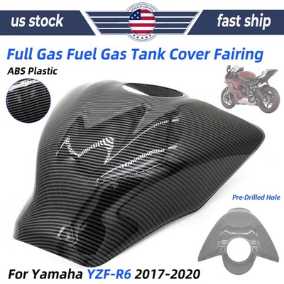 For Yamaha YZF R6 Full Gas Fuel Gas Tank Cover Fairing Carbon Fiber Twill 17-20 - Image 1 of 4