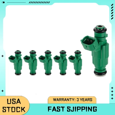 FJ660 For 2002-10 Hyundai Tucson Santa Kia Optima Rio 2.7L V6 6x Fuel Injectors - Imagem 1 de 4