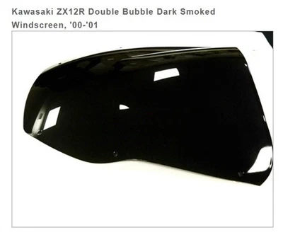Kawasaki Ninja ZX12R DARK SMOKED Double Bubble Replacement Windshield, '00-'01 - Image 1 of 4