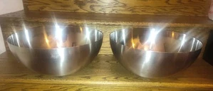 2 IKEA Sweden Large 14" Stainless Steel Mixing Bowls Popcorn Salad Serving - Picture 1 of 3