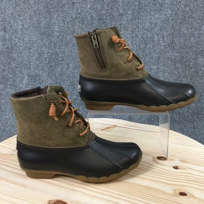 Sperry ботинки женщин 8 морской воды молнии шнурует вверх лодыжки Buck загрузки STS99729 зеленый черный - Изображение 1 из 4