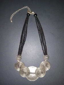 Chicos Declaración Bisutería Collar Bohemio Grueso Ajustable Metal Boho - Imagen 1 de 3