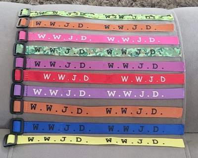 Paquete de 10 pulseras WWJD qué haría Jesús pulseras ¡Regalo gratis!! Foto 1 de 3