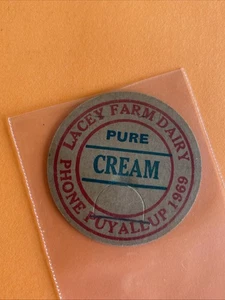 Vintage 1969 Lacey Farm Dairy Pure Cream Milk Bottle Cap  - Bild 1 von 2