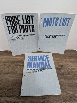 Akai GX-M10 Cassette Service Manual, Parts List, & Price List Genuine Original  - Image 1 of 2