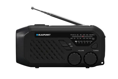 Blaupunkt ER10 Touristenradio mit Kurbel-Dynamo FM-Tuner SOS Solar-Taschenlampe - Bild 1 von 4