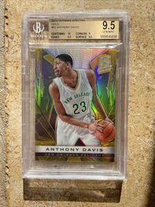 2013-14 Panini Spectra Anthony Davis #52 GOLD PRIZM 7/10 BGS 9.5 2nd Year Lakers