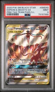 Pokemon Espeon & Deoxys GX Tag Team #SM240 - PSA 9 - Picture 1 of 2