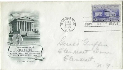 6 '50 FDCs 3x National Capital, Judicial SC#991, 3x Samuel Gompers SC#988 - Image 1 of 4