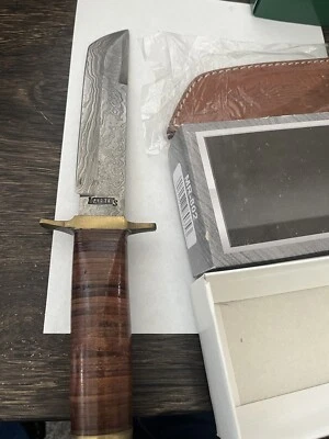 Мраморный дамасский нож танто  - Изображение 1 из 4