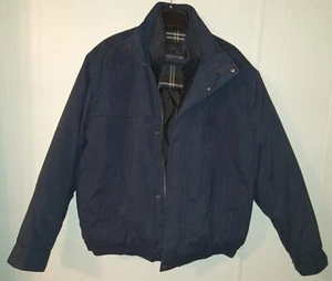WEATHERPROOF Men's XL Blue QUILTED WOOL BLEND Full Zip Coat JACKET Bomber NEW - Picture 1 of 12